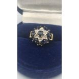 A 9ct yellow gold Diamond and Sapphire ring