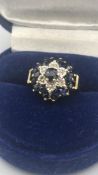 A 9ct yellow gold Diamond and Sapphire ring