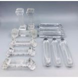 A selection of crystal knife rests