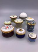 A selection of Enamel pill boxes.