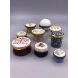 A selection of Enamel pill boxes.