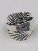 An EPNS spoon ring made from Antique cutlery by an Artisan. Successful bidders can notify of the