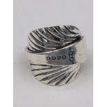 An EPNS spoon ring made from Antique cutlery by an Artisan. Successful bidders can notify of the