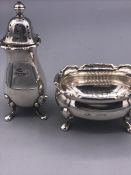 An Adie brother 1956 silver salt without liner and a pepper