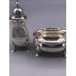 An Adie brother 1956 silver salt without liner and a pepper