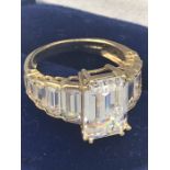 A 14ct yellow gold ring with CZ setting