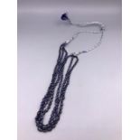 A Three strand sapphire necklace