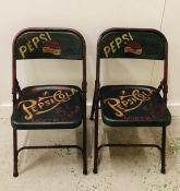 A Pair of Pepsi themed Vintage style chairs