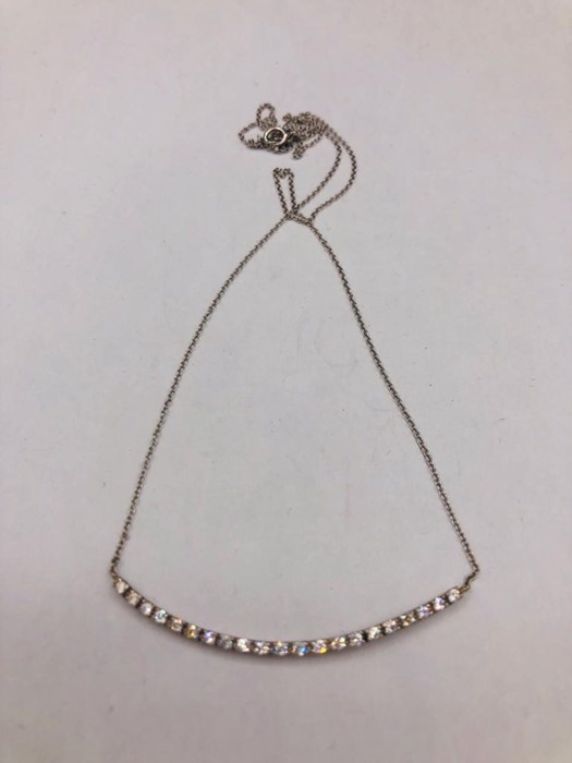 An 18ct white gold diamond bar necklace - Image 2 of 2