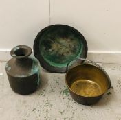 A selection of Copper and brass ware.
