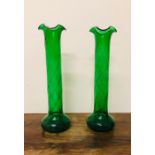 A Pair of Kralik Art Nouveau Tall glass vases c.1900 39cm H