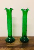 A Pair of Kralik Art Nouveau Tall glass vases c.1900 39cm H