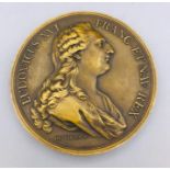 A 1781 Louis XVI France Marie Antoinette 3' Bronxe Medal by Pierre Simon Benjamin Duvivier