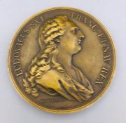 A 1781 Louis XVI France Marie Antoinette 3' Bronxe Medal by Pierre Simon Benjamin Duvivier