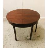 A Mahogany D End tea table with string inlay