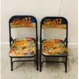 A Pair of Billy Smart Circus themed chairs