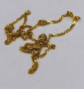 18ct Gold Fine Chain, 50cm total length (3.6g)