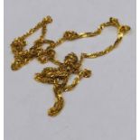 18ct Gold Fine Chain, 50cm total length (3.6g)