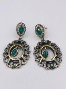 A Pair of Silver and CZ Renaissance style earrings