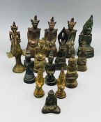A selection of Antique Bronze and Brass Burmese figures.