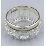 A Hallmarked silver rimmed salt