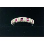 An 18ct white gold Art Deco style Ruby and Diamond ring