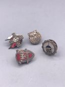 Four Post War Polish Enamel badges