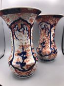 Two Imari vases, one AF.