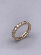 A 9ct gold CZ, size M, ring (2.4g)