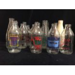 Fifteen Vintage milk bottles