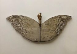 Set of carved wooden Angel wings, approx. 90cm in Diameter.