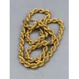 9ct yellow gold rope necklace (8.9g)