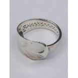 A solid silver spoon ring made from Antique cutlery by an Artisan. Successful bidders can notify