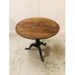 A Victorian Tripod Walnut Tilt Top Table 80cm Diameter.