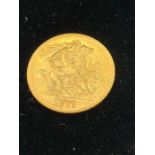 A 1915 Gold Half Sovereign