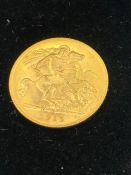 A 1915 Gold Half Sovereign