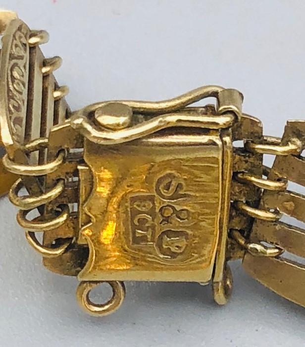 9ct Ladies gate bracelet (10g) - Image 2 of 3