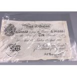 Operation Bernard Ten Pound Note 1935 'Peppiatt' German made fake note originally made to