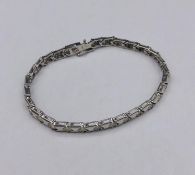 A 14ct white gold diamond bracelet of 3.5CT's