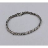 A 14ct white gold diamond bracelet of 3.5CT's