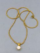 9ct gold necklace with pendant (2.5g)