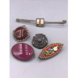 A small selection of brooches