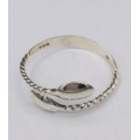 A Hallmarked silver bangle, Artisan made from silver spoons