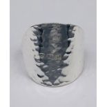 A solid silver spoon ring made from Antique cutlery by an Artisan. Successful bidders can notify