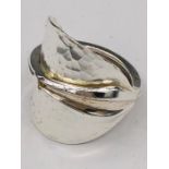 A solid silver spoon ring made from Antique cutlery by an Artisan. Successful bidders can notify