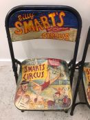 A Pair of Billy Smart Circus themed chairs