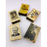 Five WWI and WWII litho printed match box