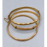 Three 9ct gold plated bracelets