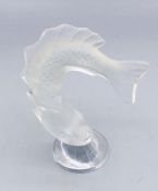 A Crystal glass carp figure