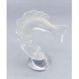 A Crystal glass carp figure